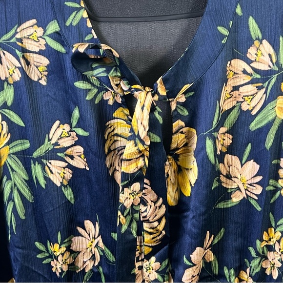 Jessica Simpson Blue A-line Long Sleeve Wrap Dress - Picture 3 of 9